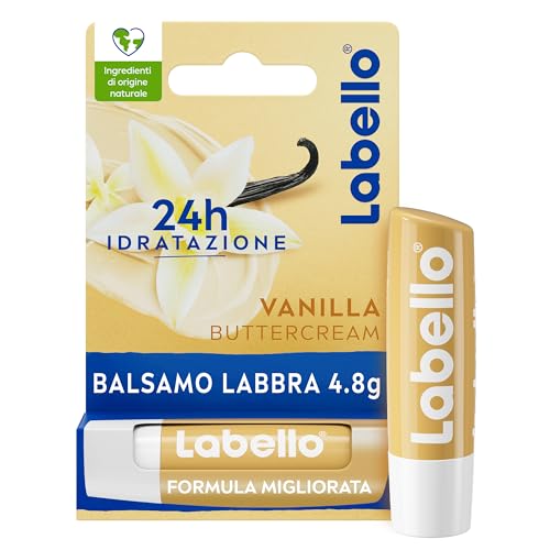 Labello Vanilla Buttercream 4.8 G, Burrocacao Labbra Con Profumazione Alla Vaniglia, Balsamo Labbra Con Oli Naturali E Senza Oli Minerali, Lip Balm Mo