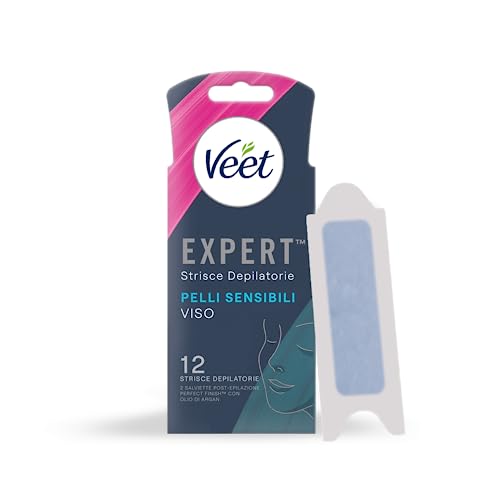 Veet Expert Strisce Viso Pelli Sensibili, Confezione Da 6X2 Strisce