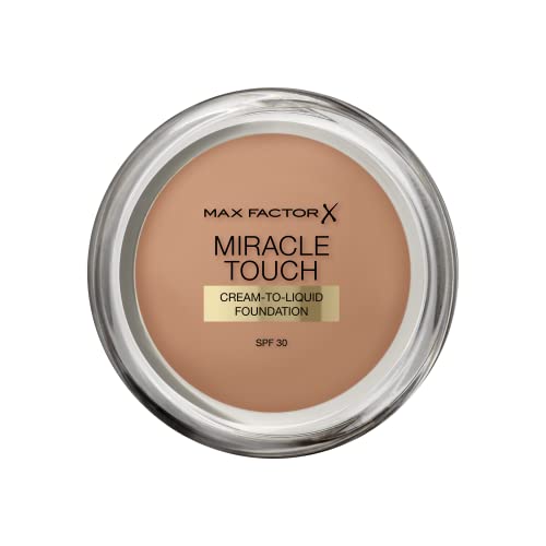 Max Factor Miracle Touch, Fondotinta Coprente Con Acido Ialuronico, 085 Caramel, 12 Ml