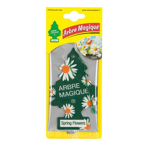 Arbre Magique Mono, Profumatore Auto, Fragranza Spring Flowers, Profumazione Legnosa E Avvolgente, Durata Fino A 7 Settimane, Made In Italy, Confezion