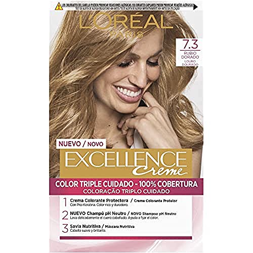 L'Oreal Tintura Per Capelli, Excellence Creme, 200 Gr, 7.3 Rubio Dorado