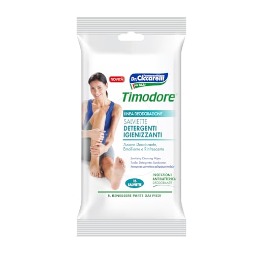 Timodore, Salviette Detergenti Igienizzanti, Sono Specifiche Per La Detersione Dei Piedi Stanchi E Accaldati Grazie All'Estratto Di Timo, 100% Made In