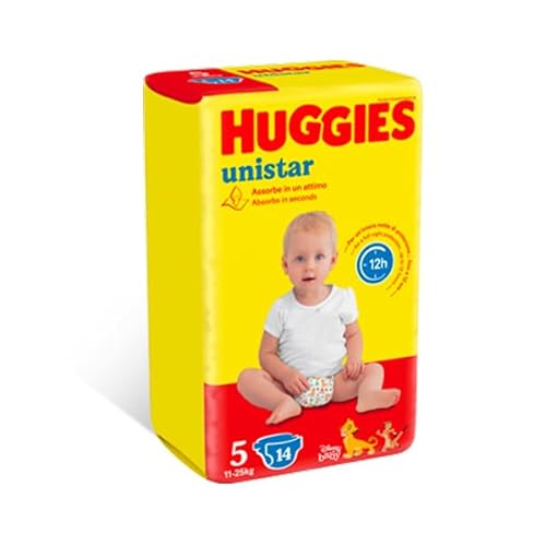 Pannolini Huggies Unistar Taglia 5 Junior 11-19 Kg 15 Pannolini Confezione 8 Pz