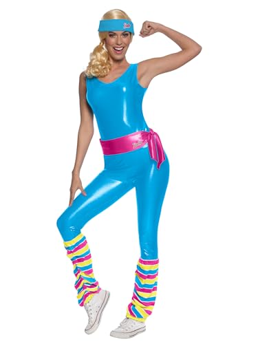 Rubie'S 301506 Costume Barbie Sportiva,Donna, Tuta, Scaldamuscoli, Cintura E Fascia Prodotto Ufficiale Mattel, Multicolore, M (42 - 44 Eu)