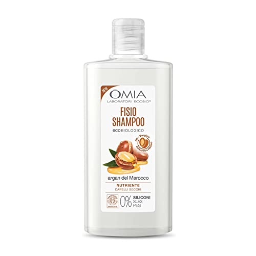 Omia - Fisio Shampoo Eco Bio Con Olio Di Argan Del Marocco, Per Capelli Secchi, Nutriente E Ristrutturante, Adatto Ad Un Uso Frequente, Senza Siliconi