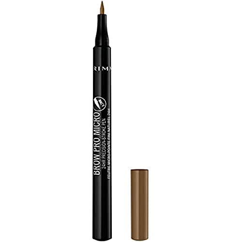 Rimmel London Penna Sopracciglia Brow Pro Micro, Penna Massima Precisione Con Punta Sottile, A Lunga Durata, Riempie E Definisce Le Sopracciglia, 001