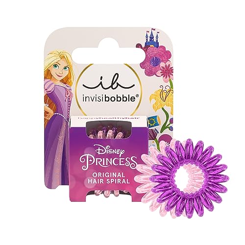 Invisibobble Kids Disney Rapunzel Set Di 3 | Rosa E Viola | Fascette A Spirale Per Bambine | Tenuta Perfetta E Comfort Per I Bambini