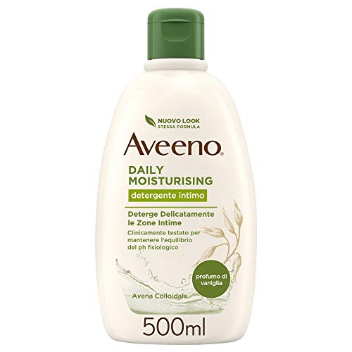Aveeno Daily Moisturising, Detergente Intimo Extra Delicato Naturale Senza Sapone, Profumo Di Vaniglia, 500 Ml