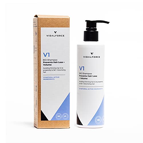 Vidalforce, Champu V1 Contorno Naturale Anticaduta Certificato Bio | Prime Sensazioni + Volume Istantaneo I Hair Loss Shampoo I Shampoo Crescita Dei C