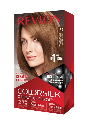 Revlon Tintura Per Capelli, Colorsilk Tinte, 200 Gr, 54-Castaño Claro Dorado