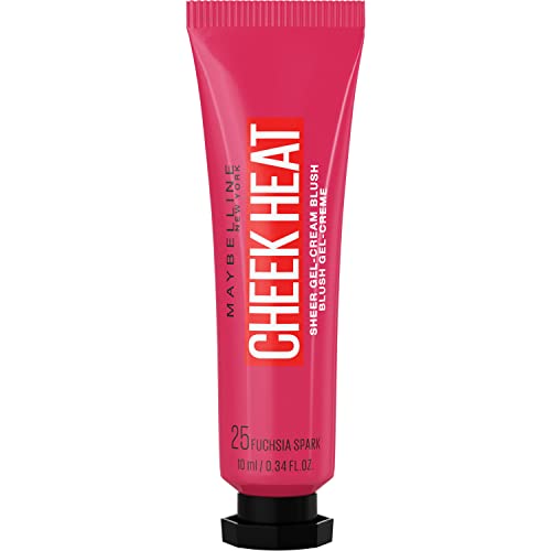 Maybelline New York Cheek Heat, Blush In Crema, Texture Leggera Ed Effetto Naturale, 25 Fuchsia Spark, 10 Ml