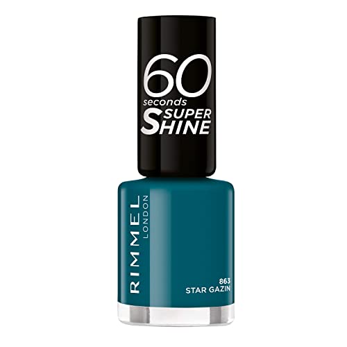Rimmel London Smalto Unghie 863 Star Gazin Blu Verde Petrolio Ottanio 60" Seconds Super Shine