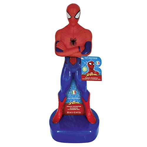 Naturaverde | Kids - Marvel Spider-Man - Docciashampoo Bambini Spiderman 3D, Sapone Per Capelli E Corpo, Doccia Shampoo Con Estratto Di Avena Bio, 300