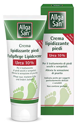 Allga San Crema Piedi Lipidizzante - Crema Piedi Secchi E Screpolati Con Urea 10%, 100 Ml - Piedi Morbidi E Vellutati Dalle Prime Applicazioni - Aiuta