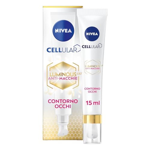 Nivea Cellular Luminous630 Anti Macchie Crema Contorno Occhi 15 Ml, Contorno Occhi Antirughe, Macchie E Occhiaie, Contorno Occhi Acido Ialuronico E Lu