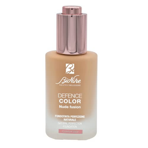 Bionike Defence Color - Fondotinta Nude Fusion Perfezione Naturale Spf 15, Assorbe Il Sebo E Uniforma L'Incarnato, Dona Una Pelle Levigata E Luminosa,