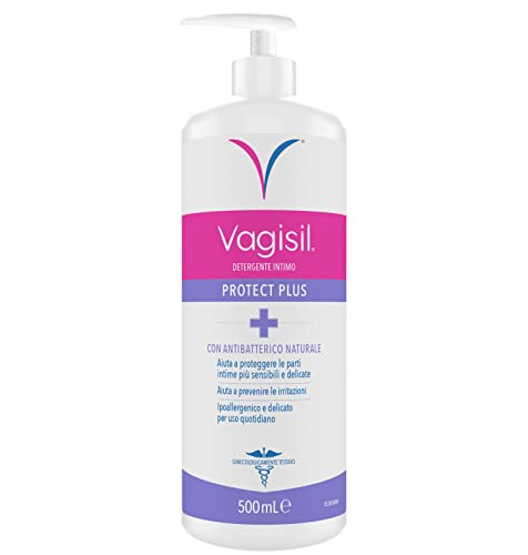Vagisil Detergente Intimo Antibatterico Donna Protect Plus, Igiene Intima Quotidiana, Sapone Intimo Donna, Con Olio Di Neem E Tea Tree Oil, 500 Ml