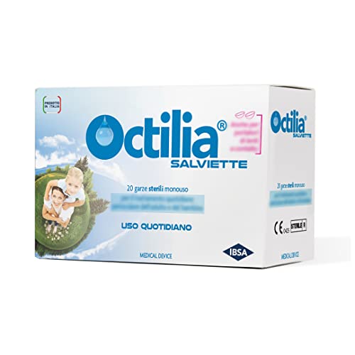 Octilia Salviette Sterili Made In Italy Monouso 100% Cotone, Con Acido Ialuronico 20 Garze Sterili Monouso Per Il Trattamento Anche Quotidiano Periocu