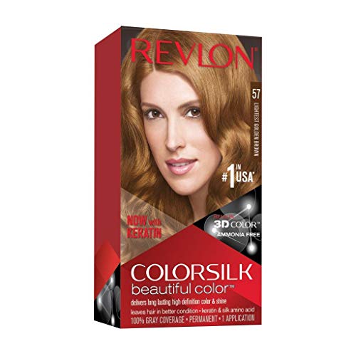 Revlon Tintura Per Capelli, Colorsilk Tinte, 200 Gr, 57-Castaño Dorado Muy Claro