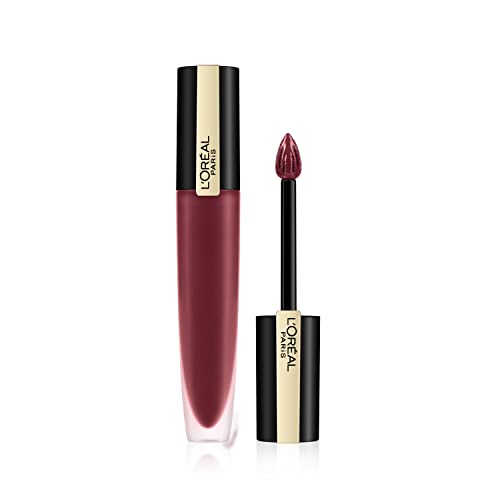 L'Oréal Paris Make Up Rouge Signature Empowereds Rossetto Liquido, Tinta Labbra A Lunga Tenuta, Formula Leggera E Finish Extra Matte, 142 Treasured