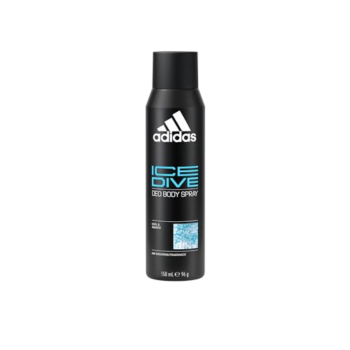 Adidas, Ice Dive Deodorante Spray Uomo, Fragranza Che Dura Fino A 48 Ore, Formula Vegana E Senza Alcol, 150Ml