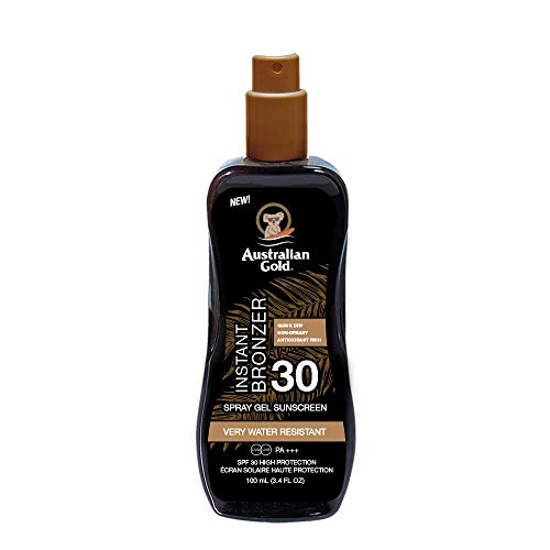 Australian Gold Instant Bronzer - Spray Gel Con Bronzer, Spf 30, 100 Ml, Confezione Da 1