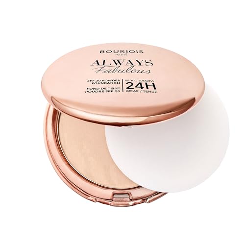 Bourjois Always Fabulous, 125 Ivory, Fondotinta Compatto In Polvere, Formula Leggera, Lunga Tenuta Fino A 24 Ore, Spf 20, Acido Ialuronico, Finish Opa