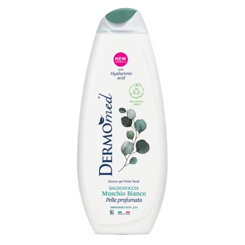 Dermomed, Bagnodoccia Muschio Bianco, Rispetta La Pelle Rendendola Profumata E Morbida, Con Acido Ialuronico, 100% Made In Italy, Ph 5.5, Dermatologic