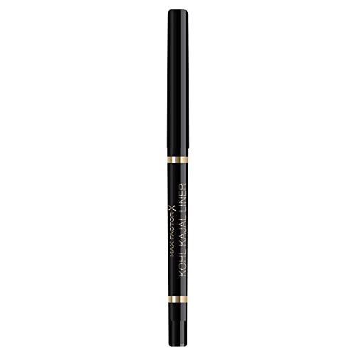 Max Factor Matita Occhi Waterproof Masterpiece Kohl Kajal Con Punta Automatica E Texture Ultra Morbida, 001 Black, 0,35 G