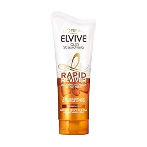 L'Oréal Paris Balsamo Istantaneo Rapid Reviver Elvive Olio Straordinario, Arricchito Con Amminoacido E Olio Di Jojoba, Per Capelli Secchi, 180 Ml