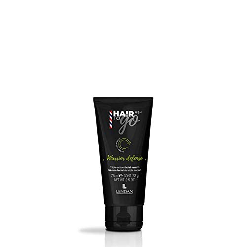 Lendan - Siero Viso Uomo - Warrior Defense - Hair To Go Men - 75 Ml - Riduce Le Macchie - Idrata La Pelle - Per La Cura Del Viso E Della Barba - Calma