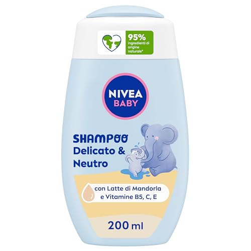 Nivea Baby Shampoo Delicato & Neutro 200Ml, Shampoo Bambini Per Una Detersione Delicata, Shampoo Neonato Con Protezione No Lacrime, Shampoo Senza Solf