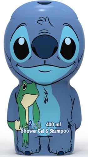 Stitch In 3D – 2 In 1 Gel Doccia E Shampoo, Divertimento Per Bambini Profumato Al Caramello E Al Gelsomino