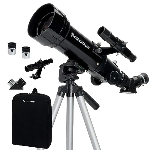 Celestron 21035 Travel Scope 70 Kit Telescopio Rifrattore Portatile Con Zaino, Nero