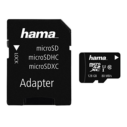Hama Scheda Microsdxc (128 Gb, Classe 10, Uhs-I, 80 Mb/S, Incluso Adattatore Sd Per Le Foto)