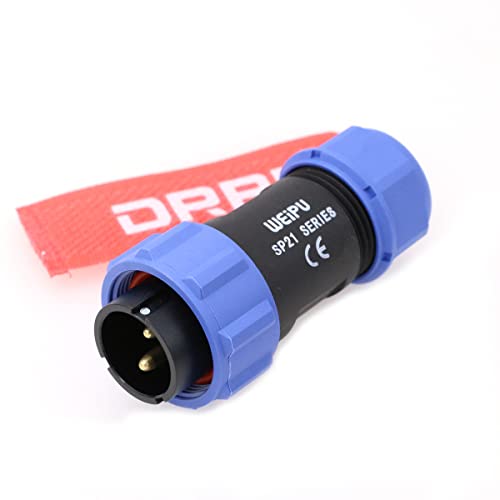 Drri Weipu Sp2110/P2 - Connettore Circolare Aeronautico Impermeabile A 2 Poli, 12 V, 30 A, Per Centrale Elettrica Portatile Bluetti Ac200Max