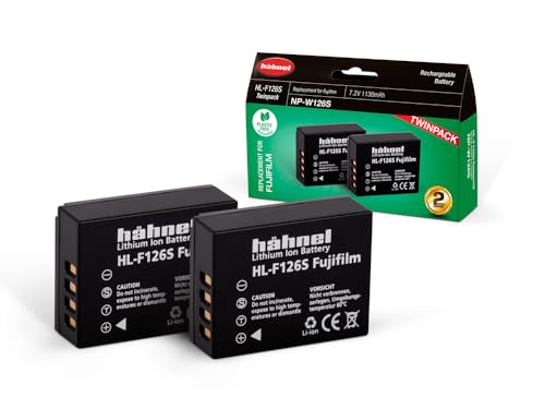 Hähnel 10001603 Hl-F126S, 2 Pezzi Di Ricambio Per Batteria Originale (Fotocamera) Np-W126 7,2 V 1130 Mah