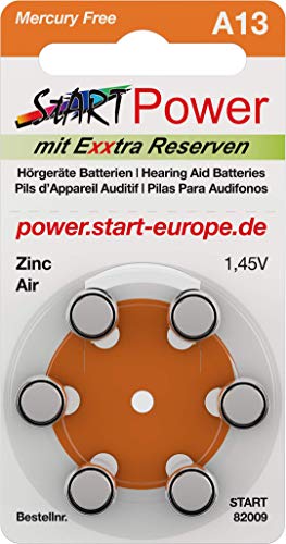 Start - 60 Batterie Per Apparecchi Acustici - Tipo A13-1.45V - 280Mah - Pr48, 82003