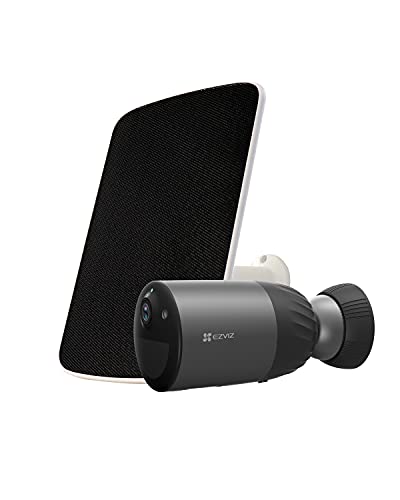 Ezviz Bc1C Telecamera Wi-Fi Esterno Senza Fili 1080P, Telecamera Wifi Esterno Batteria Kit Con Pannello Solare, 210 Giorni Di Durata Della Batteria, V