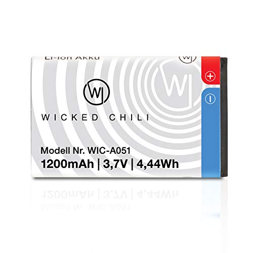 Wicked Chili Batteria Compatibile Con Amv Fritz! Fon C6-1200Mah Fino A 19 Ore Di Conversazione, Batteria Di Ricambio C6 Senza Perdita Di Capacità (Li-
