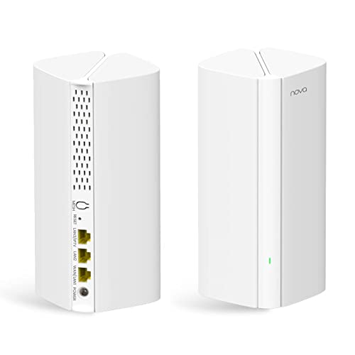 Tenda Nova Mx12 Ax3000 Mesh Wi-Fi 6 System, Ampia Copertura Wi-Fi Fino A 460㎡, 1.7 Ghz Quad-Core Cpu, Porte Lan Gigabit, Supporta Alexa, 2-Pack