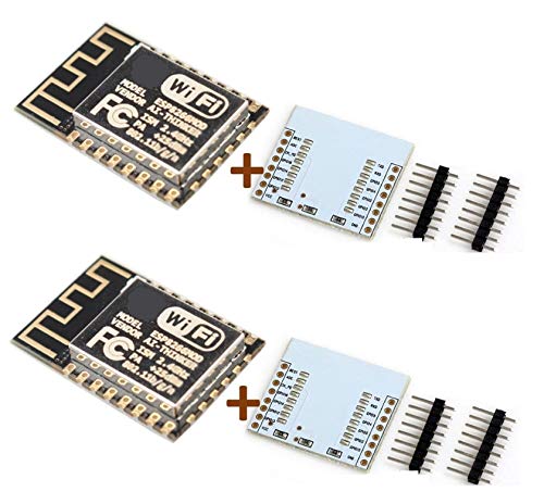 Tecnoiot 2Pcs Esp-12F Esp12F Esp8266 Serial Wifi Module (Upgrade Esp-12) +Plate Expansion |2 Pz Esp-12F Esp12F Esp8266 Serial Wifi Module (Aggiornamen
