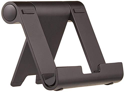 Amazon Basics - Supporto Portatile Inclinabile Per Tablet, Lettori Per E-Book E Telefoni, Nero