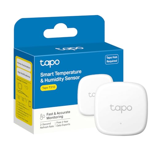 Tapo Monitoraggio Intelligente Della Temperatura E Dell'Umidità, Archiviazione Dati Gratuita, Notifiche In Tempo Reale, Batteria Inclusa, Funziona Con