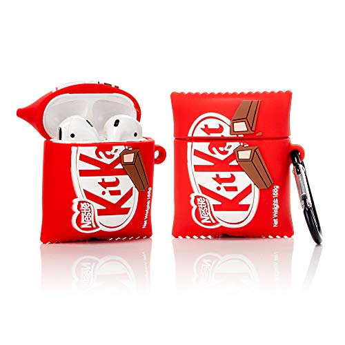 Yigeyi Custodia In Silicone Compatibile Con Airpods 1 E 2 Funny Cute Cartoon 3D Case Cover[Serie Principale Divertente] (Kitkat)