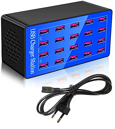 Stazione Di Ricarica Usb, 20 Porte, 100 W/20 A, Stazione Di Ricarica Usb Per Più Dispositivi, Caricatore Usb Con Più Porte Per Dispositivi Apple, Smar