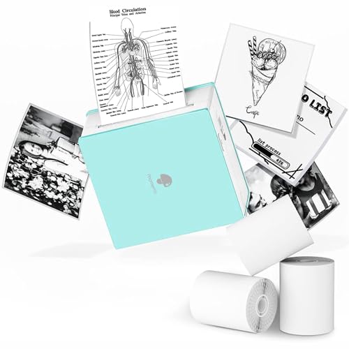 Phomemo M02 - Stampante Tascabile Con 3 Rotoli Di Carta Inclusi, Mini Stampante Bluetooth Portatile E Cavo Usb Compatibile Android E Ios Per Journal S