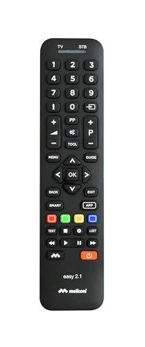 Meliconi Easy 2.1 Telecomando Universale 2 In 1, Sostituisce E Raggruppa I Telecomandi Di 1 Tv E 1 Decoder, Tastiera Completa, Tasti Specifici Per Sma
