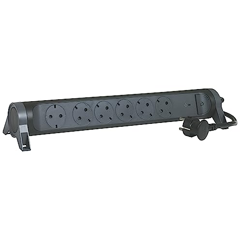 Legrand, Ciabatta Elettrica Girevole, 6 Prese, Presa Multipla, Protezione Da Sovratensione Integrata Con Indicatore Di Stato (Spd), Interruttore Led O
