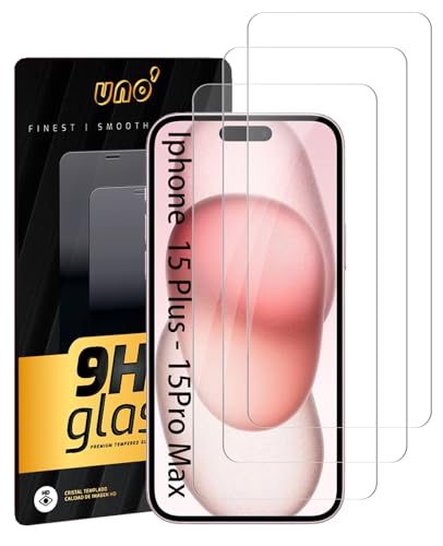 Uno' - Pellicola Proteggi Schermo In Vetro Temperato, Compatibile Con Iphone 15 Plus, Iphone 15 Pro Max, In Vetro Temperato Hd, Adatta Per Iphone 15 P